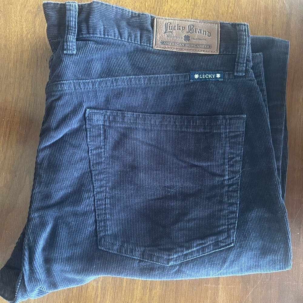 Lucky Brand Corduroy Pants in black/dark gray